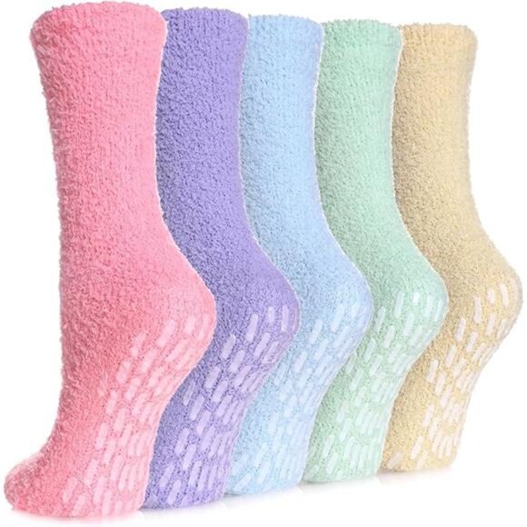 Slipper Socks for Women Cozy Hospital Socks Soft Fluffy with Grips Socks Warm - Picture 7 of 7